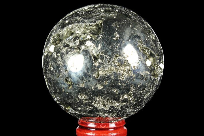 Polished Pyrite Sphere - Peru #97988